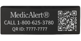 QR Code Silicone Medical ID Band, Blue, pemblem image number 0